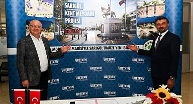 SARIGÖL'ÜN KENT MEYDANI PROJESİNDE YER TESLİMİ YAPILDI
