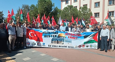 Turgutlu'da İsrail'e tepki, Filistin'e destek