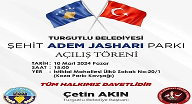 Şehit Adem Jashari Parkı açılışı 10 Mart'ta Açılıyor