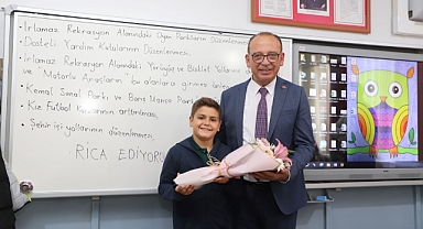 Başkan Çetin Akın Sınıf Başkanı Ege’nin Seçim Vaadini Yerine Getirdi