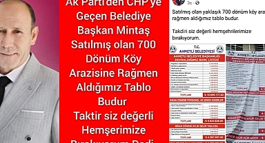 Başkan Mintaş Takdiri Siz Değerli Hemşehrilerimize Bırakıyorum