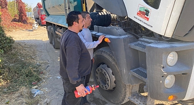 Turgutlu'da Maski araçları seyir halindeyken alev aldı!