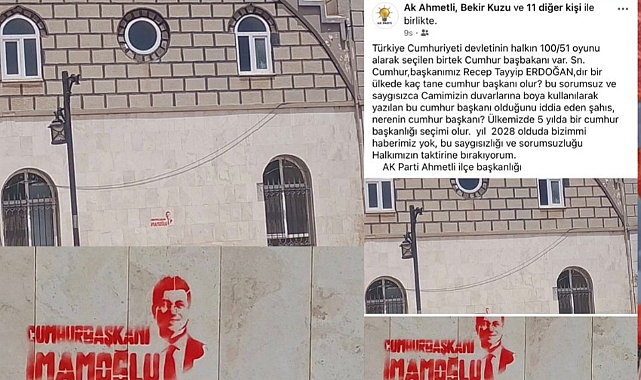 Ahmetli'de Caminin Duvarına Yazılan Yazılar Tepki Çekti: AK Parti İlçe Teşkilatı Suç Duyurusunda Bulunacak